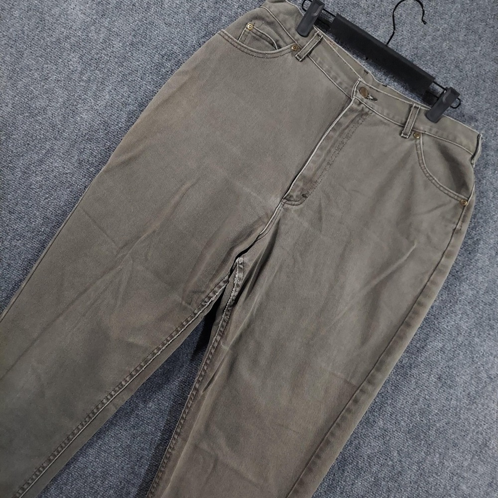 Vintage L.L.Bean Jeans Womens 18 Green High Rise 32x30 Tapered Union Made USA